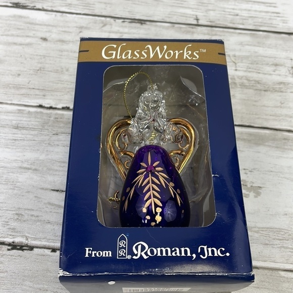 ROMAN GLASS WORKS ANGEL ORNAMENT NIB - Picture 1 of 6